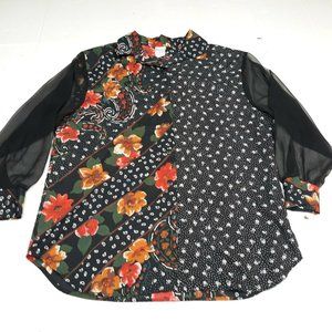 Alley Cat II Women's Shirt Button Front Sheer